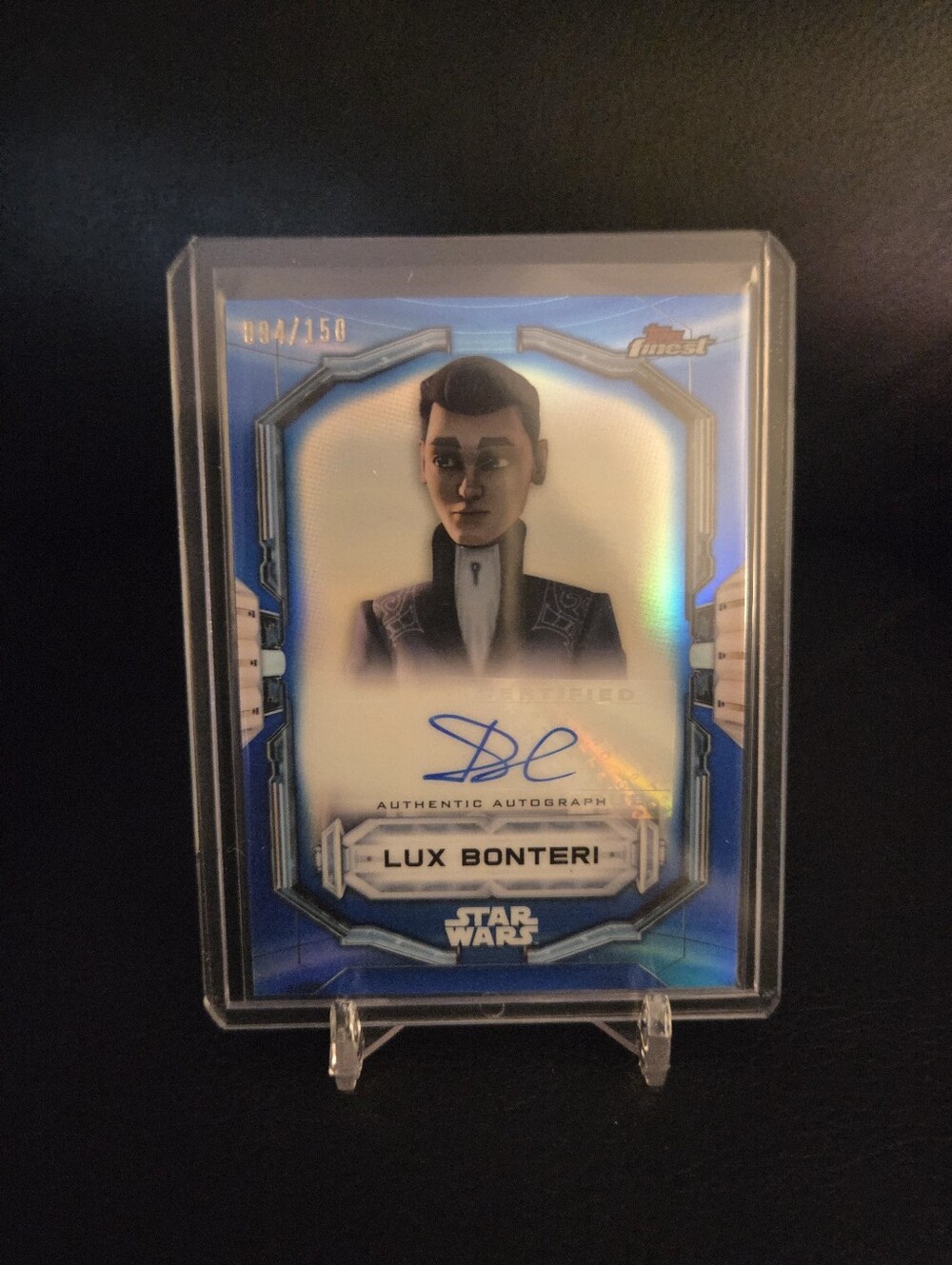 Topps Star Wars Lux Bonteri Autograph Card Blue Parallel Refractor #94/150
